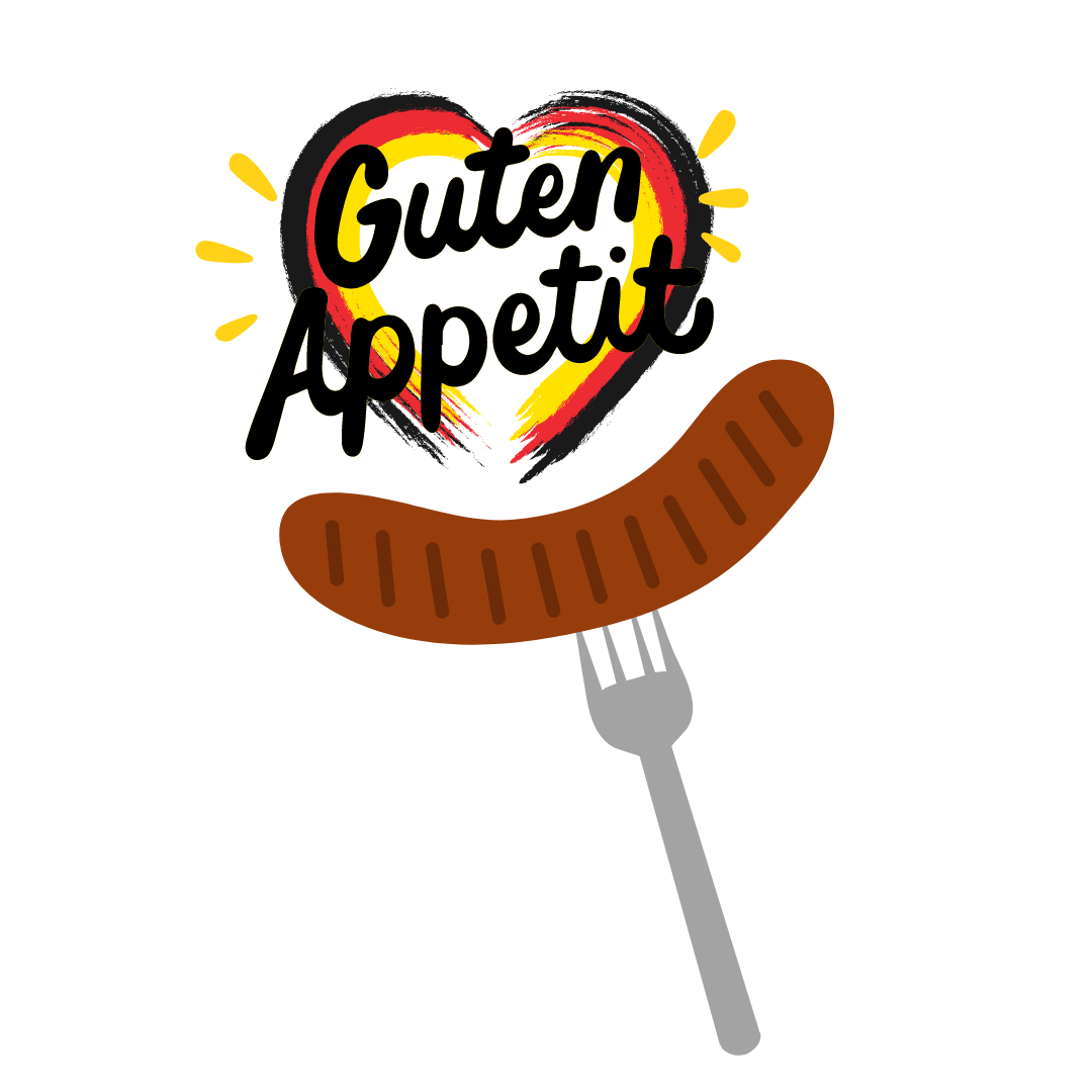 image of bratwurst on a fork 